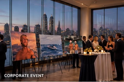 A corporate event setting